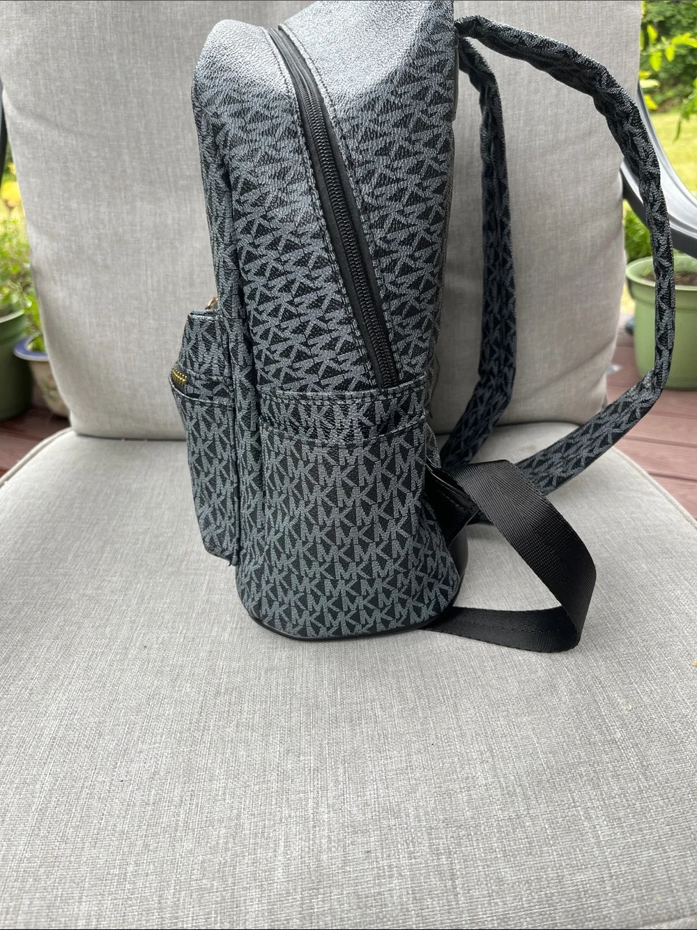 Chic Mini Backpack, Black/Grey Monogram Pattern, Every Day Casual Bag